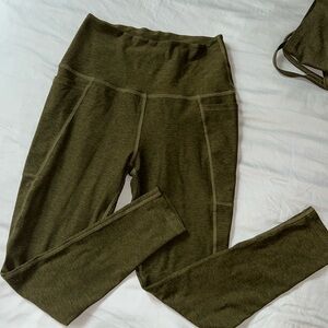 Beyond Yoga Spacedye Out Of Pocket High Waisted Midi Legging - Deep Olive - M